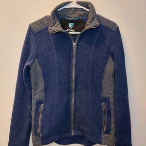 Kuhl Womens Alfpaca Fleece Size Small Full Zip Jacket Purple/ Blue Grey Hiking